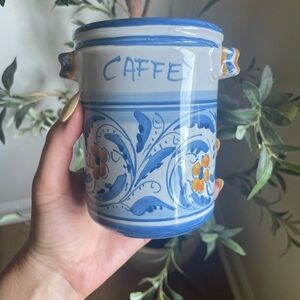 Hand-Painted Italian Ceramic “Caffè” Jar – Manuello Caltagirone